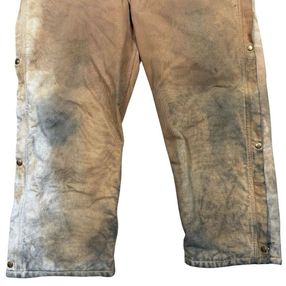 Vtg Carhartt 996QZS Duck Canvas Insulated Coveralls Men’s Size 46S USA Thrashed - Picture 6 of 13